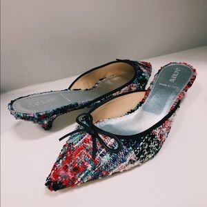 J.Crew Colorful Tweed Kitten Heels